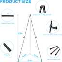 3 Pack Easel Stand for Display Wedding Sign & Poster, 63" Black Portable Metal Painting Easels Adjustable Art Easel for Painting, Tripod Collapsible Floor Easel for Display Show, Arts