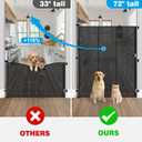 Reinforced 72" Extra Tall Cat Gate for Doorway, Jump-Resistant & Prevent Crawling Underneath Safety Retractable Baby Gates, Fits 0-55" Width Indoor Retractable Dog Gate, Barrier, Screen & Fence