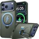 Designed for iPhone 17 Pro Max Case, with 360 Magnetic Stand [Compatible with MagSafe] [Military Drop Protection] Shockproof Translucent Matte Case for 17 Pro Max 6.9", Alpine Green