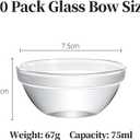 3in 2.5oz Small Clear Glass Ramekins Custard Bowls, 10 Pack Mini Glass Dipping Sauce Cups Pinch Bowl, Little Kitchen Condiment Ingredient Prep Salad Dishes, Dishwasher Microwave Freezer Safe