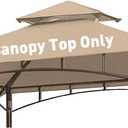 OLILAWN Grill Gazebo Replacement Canopy Roof, 5' x 8' Outdoor BBQ Gazebo Canopy Top Cover, Double Tired Grill Shelter Cover with Durable Polyester Fabric, Fit for Model L-GG001PST-F, Beige