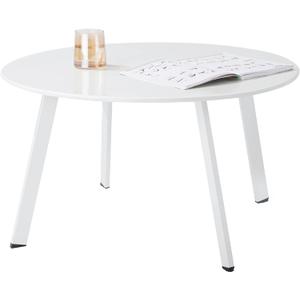 Meluvici Outdoor Side Table, Outdoor/Indoor Metal Steel Patio Coffee Table, Round Weather Resistant Anti-Rust, White, Pack of 1