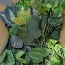 24 Bundles Fake Plants Outdoor, UV Resistant Artificial Ferns Greenery Stems Shrubs Faux Bushes Leaves Plastic for Indoor Outside Porch Garden Patio Window Office Entrance Bathroom Decor