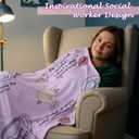 VitalCozy 4 Pack Social Worker Month Gift Throw Blanket, Soft Fleece Couch Blanket for Women, Social Worker Appreciation Gifts for Office or Home Decor, 40 x 50 Inch