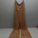 Women's Sparkle Rhinestone Jumpsuits for Women Sexy Party Night Out (Large, Brown-c6556)