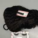 Kinky Straight Ponytail Extension for Black Women,16 Inch Yaki Drawstring Ponytail,Natural-Looking Thick Synthetic Hairpiece for Daily Wear(Natural Black)