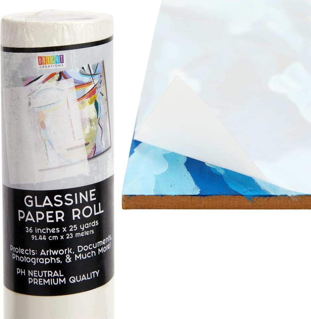 Bright Creations Glassine Paper Roll for Artwork, Crafts, and Baked Goods (36 Inches x 25 Yards) - Glassine Roll