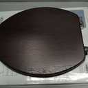 Elongated Toilet Seat Molded Wood Toilet Seat with Zinc Alloy Hinges, Easy to Install also Easy to Clean, Anti-pinch Wooden Toilet Seat by Angol Shiold (Elongated, Dark Brown)
