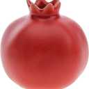 Woration Creative Ceramic Vase Pomegranate Design Home Office Table Red Decoration Crafts Bathroom Party Dinning Stoneware Craft for Grow Plant Insert Artificial Florals