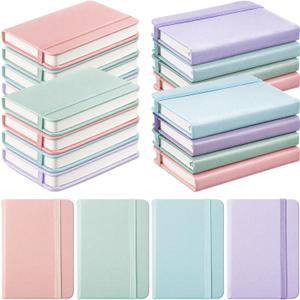 Ceenna 16 Packs Pocket Small Notebook Journals 3" x 4.4" Mini Notebook bulk 192 Pages/96 Sheets Hardcover with Thick Lined Paper A7 Small Notepad Tiny Light Color for Office Home Journey Supplies