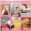 Household Tool Advent Calendar for Women Teen Girls, 24 Days Pink Countdown Calendar of Household Repair Tool Kit Christmas Suprise Gifts for Wife Daughter Sister DIY Lovers