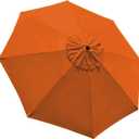 EliteShade USA 9FT Patio Umbrella Replacement Covers 8 Ribs Market Umbrella Canopy Cover (CANOPY ONLY) (Orange)