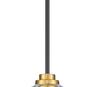 Pendant Lights Kitchen Island, 7" Black and Gold Hanging Lights Fixtures with Clear Glass Globe Shade, Modern Kitchen Island Lighting for Bathroom, AD-22280-1P-KG