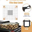 The First Flat Bungee Cargo Net for Pickup Truck Bed, 4' x 4' Stretches to 10' x 10', 25 MM Heavy Duty Cargo Net with 2 Using Modes, for Dodge RAM, Ford, Chevy, Toyota