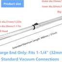 1.25 Inch (32mm) Telescopic Vacuum Extension Wand Stainless Steel Metal Tube Compatible with 1-1/4" Vacuum Accessories, Fits Select Shop Vac & Other Standard Vacuums