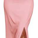 PRETTYGARDEN Women's Summer One Shoulder Long Formal Dresses Sleeveless Ruched Bodycon Wedding Guest Slit Maxi Dress (Large, Pink)