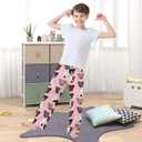 Pajama Pant Lounge Pajama Bottoms Elastic Waistband Sleepwear PJs Sleep Pants (Pink, XL)