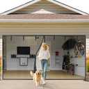Garage Door Screen 2 Car 16x7ft Garage Screen Door,Upgraded PET Mesh Stronger Than Fiberglass and Polyester,Heavy Duty Weighted Bottom and Magnetic Closure,Hands Free,Easy Assembly (Black)