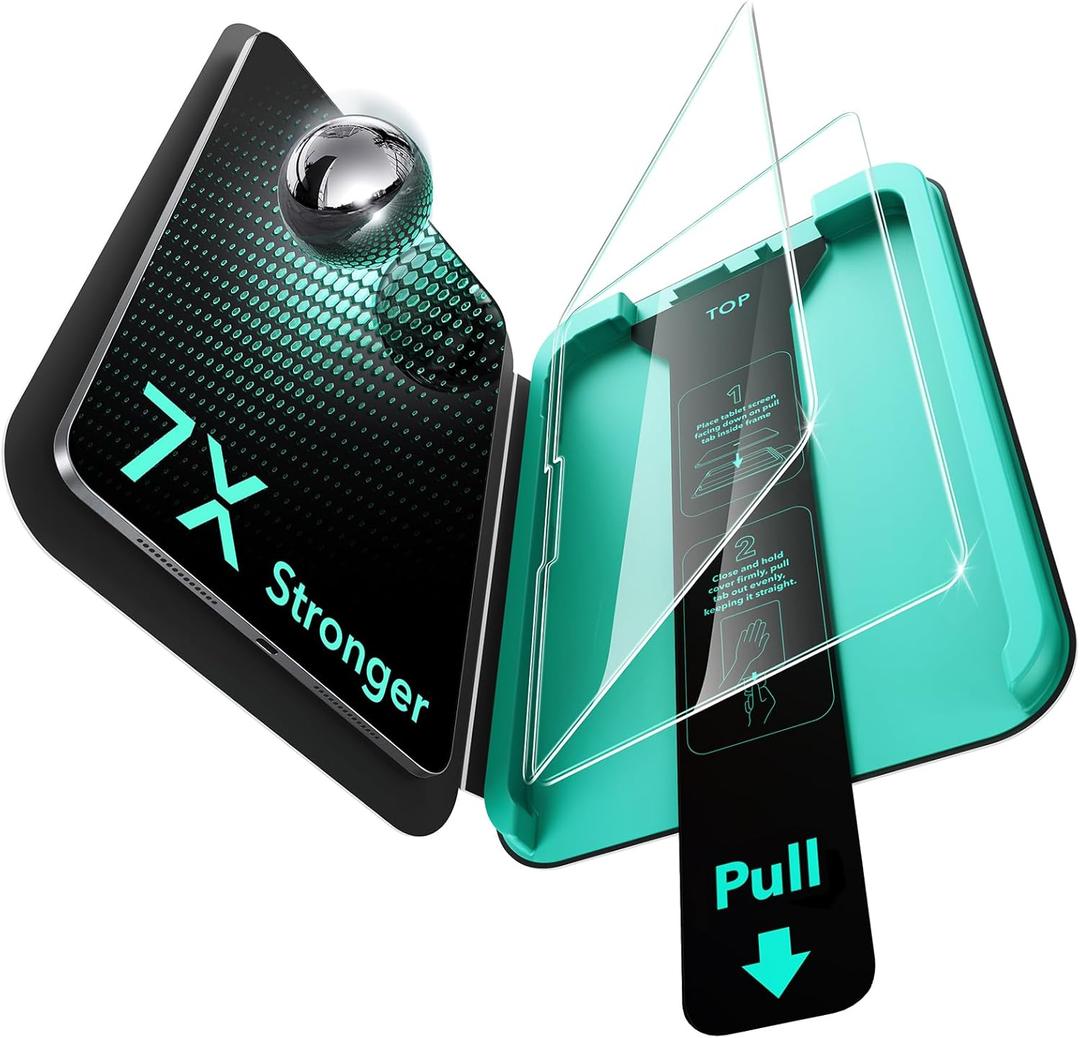 ESR 2 Pack Armorite Screen Protector for iPad Pro 13 Inch (M5/ M4) 2025/ 2024, Military Grade Protection, 9H Hardness Tempered Glass Film with UltraFit Tray, HD Clarity, Dust and Bubble Free