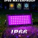 50W LED Black Light IP66 Waterproof,Outdoor Blacklight Flood Light with Plug+Switch+Cord, for Halloween Neon Glow in The Dark Party Body Paint Fluorescent Poster Classroom Club Dance Party, 2 Pack