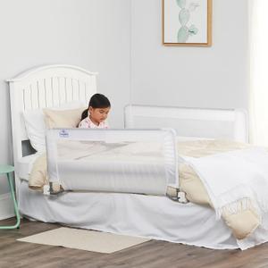 Regalo Swing Down Double Sided Bed Rail Guard, with Reinforced Anchor Safety System (Pack of 2), White 
