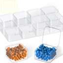 16 Pack 2.56 x 2.56 x 1.38 inch Clear Plastic Storage Containers with Lids