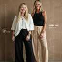 Zylioo White Linen Palazzo Pants for Tall Ladies 6Ft Height, High Waisted Long Casual Trousers, 2XL