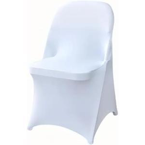50 Pcs White Folding Chair Cover Washable Removable Universal Fitted Chair Cover Protector for Wedding Party Banquet Holidays Celebration Decoration Chair Covers