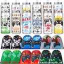 24 Pcs Video Game Party Favors, 12 Pcs Video Game Plastic Cups with Lids and Straws,12 Pcs Gamer Party Drawstring Bags, Reusable Cups Plastic Tumbler Gaming Goodie Bag for Birthdays Supplies