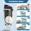 6Pcs Accessories Set Compatible with Owala 30oz & 40oz FreeSip Sway Bottles & Tumblers, Silicone Boot, Handle Strap, Replacement Stopper, Flower Charm, Plush Ball for Owalaa (Transparent)