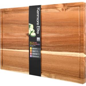 Kenmore Kenosha Extra Large Acacia Wood Cutting Board, 24 x 16 Inch Heavy Duty Chopping Board with Juice Groove for Meat, Vegetables & Meal Prep