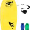 Bodyboard with Wrist Leash, 33-inch/37-inch/42-inch Lightweight Body Board with EPS Core and High-Speed Slick Bottom Surface, Perfect Surfing for Kids Teens and Adults