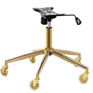 Frassie Home Office Gaming Chair Metal Base Replacement Set with Bottom Plate Stand Cylinder, 5 Rubber Wheels