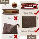 Toiletry Pouch 19 26 Bag Organizer Insert for Cosmetics Tidy Organizer,Felt Purse Organizer Insert Ladies Tote Handbag Liner Pocket Organizer with Keychain & Gold Buckle & Zip(Small-19,Red)