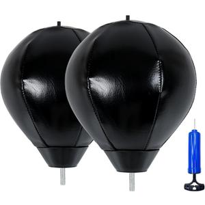 2 Boxing Speed Ball Universal 8mm Screw Replaceable Spare Sandbag with Ball Pump for Dynamic and Enduring Training SessionsBlack