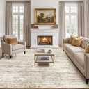 10x14 Area Rugs for Living Room: Large Washable Non Slip Brown Rug