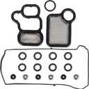 VS50614R Compatible with Engine Valve Cover Gasket & Gromets & Spark Plug Tube Seals&15815-RAA-A02 VTEC Solenoid Gasket Honda Accord,Civic,CR-V,Element,Crosstour, Acura 2.0L 2.3L 2.4L