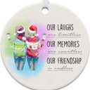 4 x Gifts for Friends Women, Friends Christmas Ornaments, Bestie Gifts for Women, Best Friend Ornament Ceramic Ornament