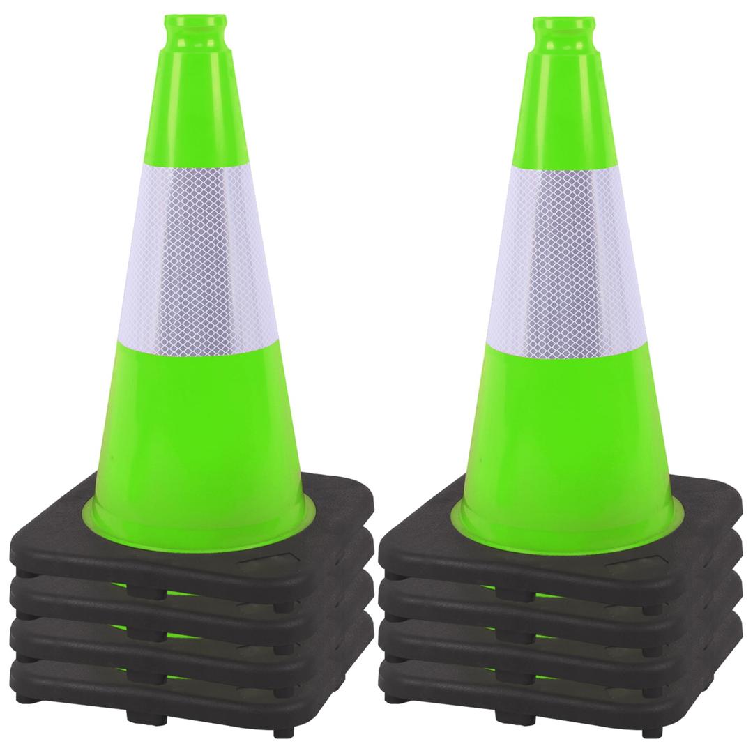 OrangeStar 18" Heavy Duty Traffic Cones 8-Pack Green Safety Cones