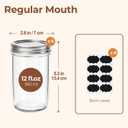 ComSaf 12 oz Mason Jars with Lids 6 Pcs, Regular Mouth Canning Jars with Seal Bands, 12 oz Glass Jar with lid for Soft Drinks, Juice, Jam, Jelly, Sauce, Dessert, Overnight Oats, Pickles