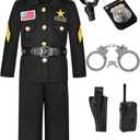 Police Officer Costume for Kids Boys Cop Costume Halloween Dress Up (10-12 Years)