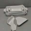 MALACASA Casserole Dishes for Oven, Porcelain Baking Dishes, Ceramic Bakeware Sets of 4, Rectangular Lasagna Pans Deep with Handles for Baking Cake Kitchen, White (9.4"/11.1"/12.2"/14.7"), Series