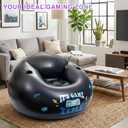 Inflatable Gaming Chair for Kids and Teens with Cup Holders and Side Pocket, Blow Up Bean Bag Gaming Chair for Boys, Comfortable Inflatable Lounge Seat for Gamer Room Decor and Boys Room Furniture