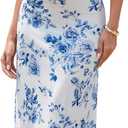 KUTUMAI Women Off Shoulder Bodycon Maxi Long Dress Mesh Ruched Elegant Formal Wedding Guest Dresses (Small, Bluefloral)