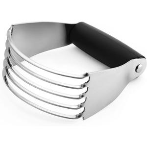 Spring Chef Dough Blender, Top Professional Pastry Cutter with Heavy Duty Stainless Steel Blades, Medium Size, Black