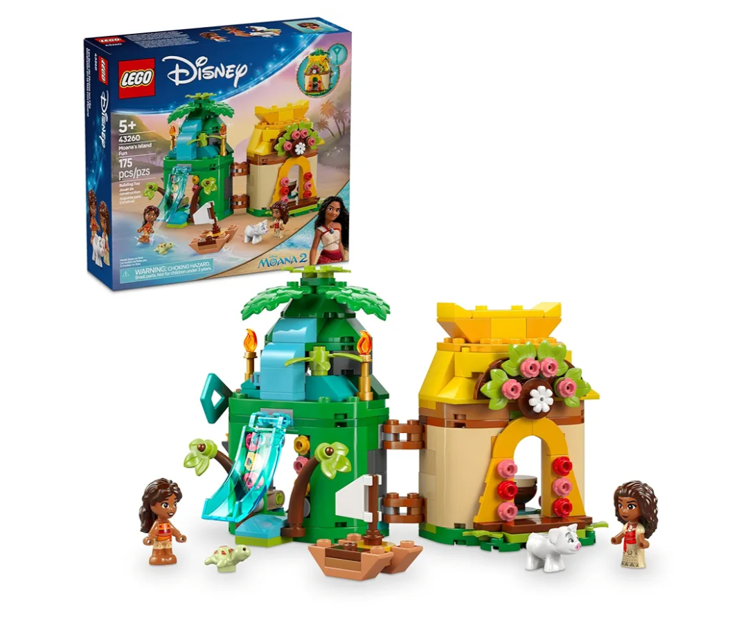 LEGO Disney Moana's Island Fun Building Toy Playset - Princess Moana Toy for Kids, Girls and Boys, Ages 5+ - with 2 Disney Micro-Dolls and Pua Animal Figure - Gift Idea for Birthdays - 43260