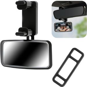 Baby Car Mirror Rear Facing with Hanging Collet, Practical Car Mirror for Baby Rear Facing with 360° Adjustable & Larger Curved Field of View, Shock Resistant Babies Mirrors for Cars