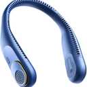 SWEETFULL Portable Neck Fan 360 Cooling Bladeless Personal Fan | No Hair Twisting - 4000mAh USB Rechargeable Wearable Fan for Travel, Birthday Gifts for Men, Women, Mom, and Dad (A1 Blue)