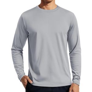 TACVASEN Men's Long Sleeve UPF 80+ Shirts Sun Protection UV SPF Shirts Rash Guard Fishing Running Quick Dry Lightweight (M)