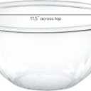 PLASTICPRO Disposable 150 Ounce Round Crystal Clear Plastic Serving Bowls for Snack or Chip ,Candy Dish, Party Salad Container Pack of 2